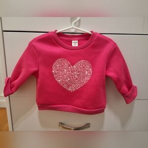New Pink Heart Baby Sweatshirt Size 6-9 Months